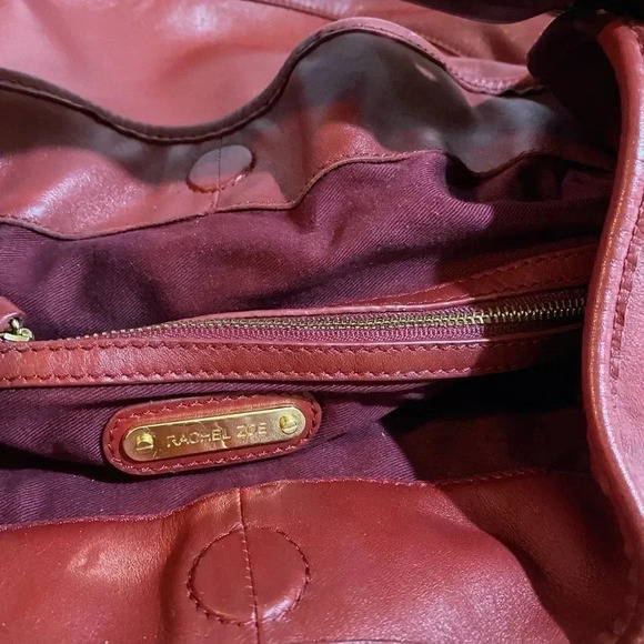 Rachel Zoe red leather tote handbag